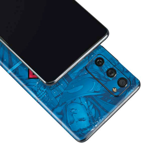 DC Comics Superman Logo Background Pattern Galaxy S20 Fan Edition Skin